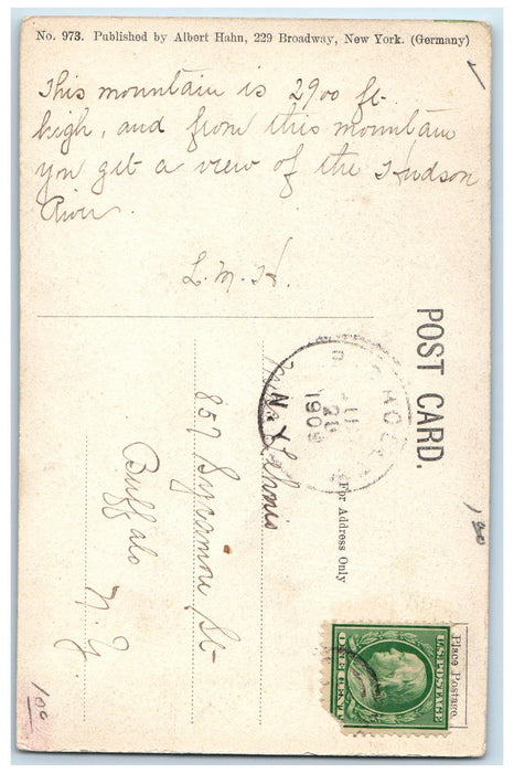 1909 Road To Mount Pisgah Catskill Mountains New York NY Antique Postcard