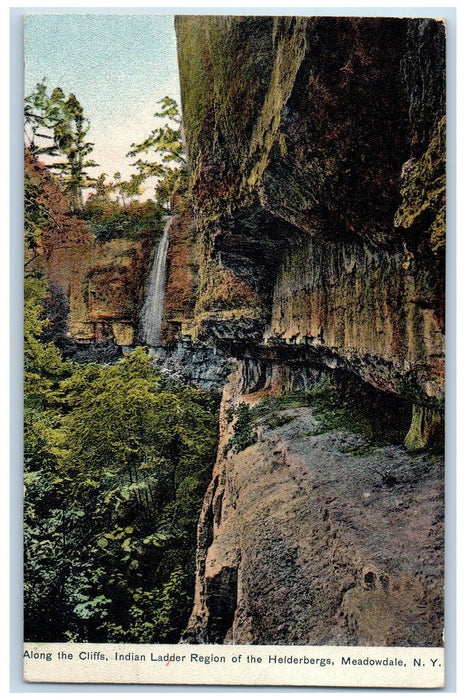 1922 Along The Cliffs Indian Ladder Region Of The Helderbergs NY Posted Postcard