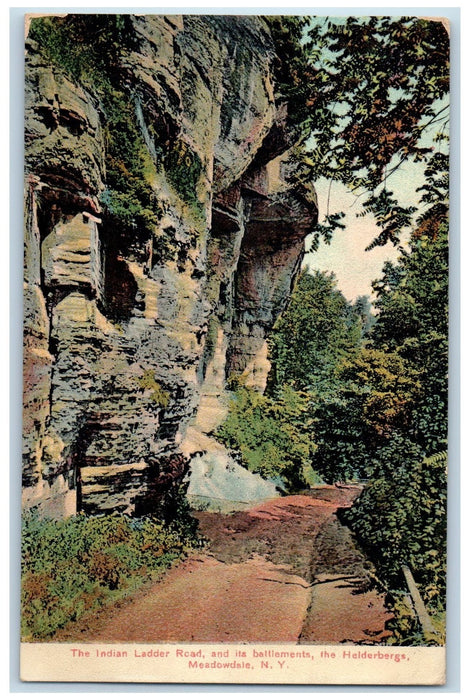 1911 The Indian Ladder Road And Battlements Helderbergs Meadowdale NY Postcard