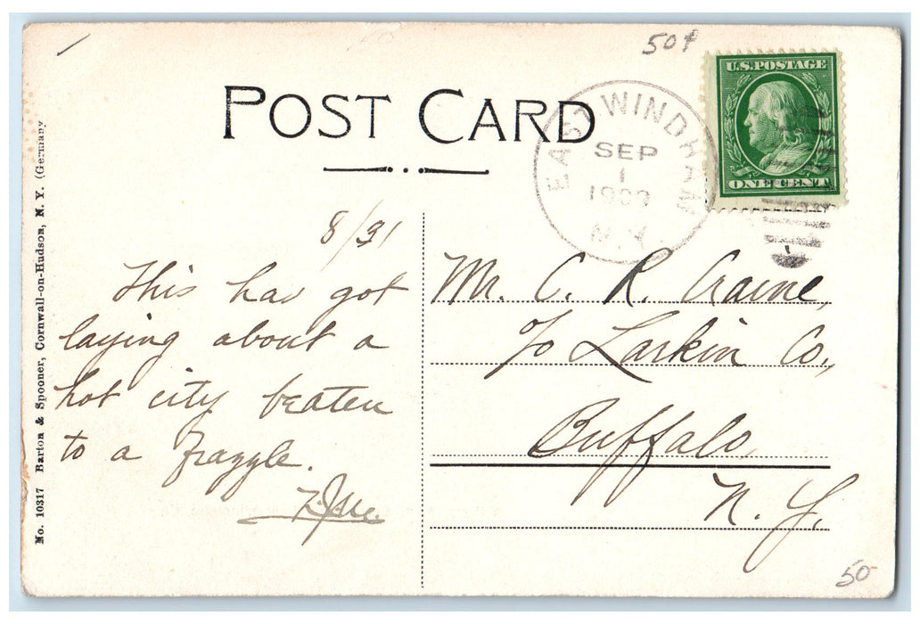 1909 Pretty Road Scene Near East Windham Catskill Mountain New York NY Postcard