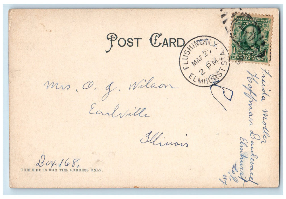 1907 Bicycle Dirt Road Horse Carriage Street View Easthampton N.Y. Postcard