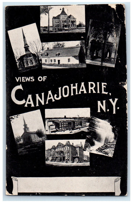 1910 Greetings From Canajoharie New York NY Antique Multiview Posted Postcard