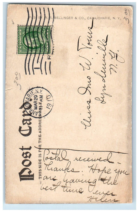 1910 Greetings From Canajoharie New York NY Antique Multiview Posted Postcard