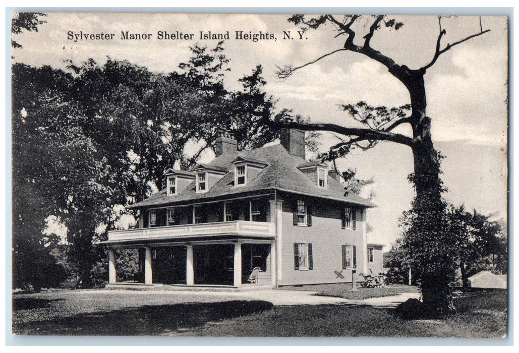 1909 Sylvester Manor Shelter Island Front View Heights New York N.Y. Postcard
