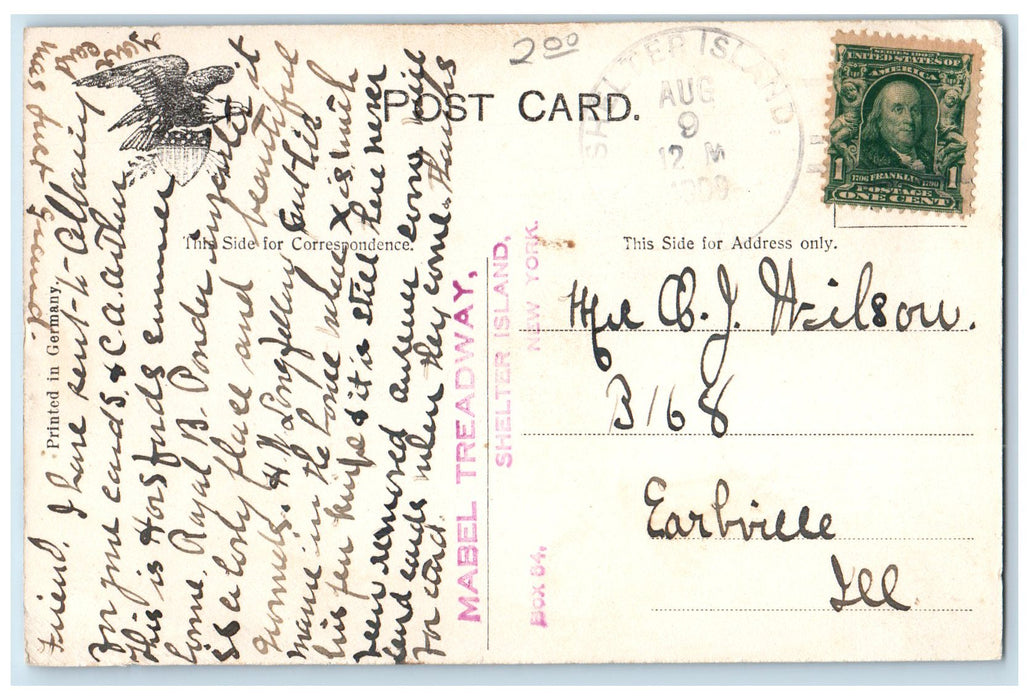 1909 Sylvester Manor Shelter Island Front View Heights New York N.Y. Postcard