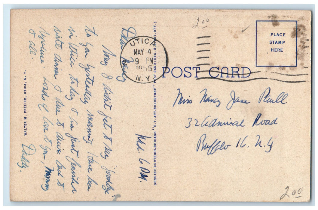 1955 The Lutheran Church Home For Aged & Infirm At Clinton New York NY Postcard