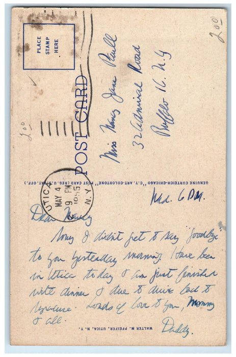 1955 The Lutheran Church Home For Aged & Infirm At Clinton New York NY Postcard