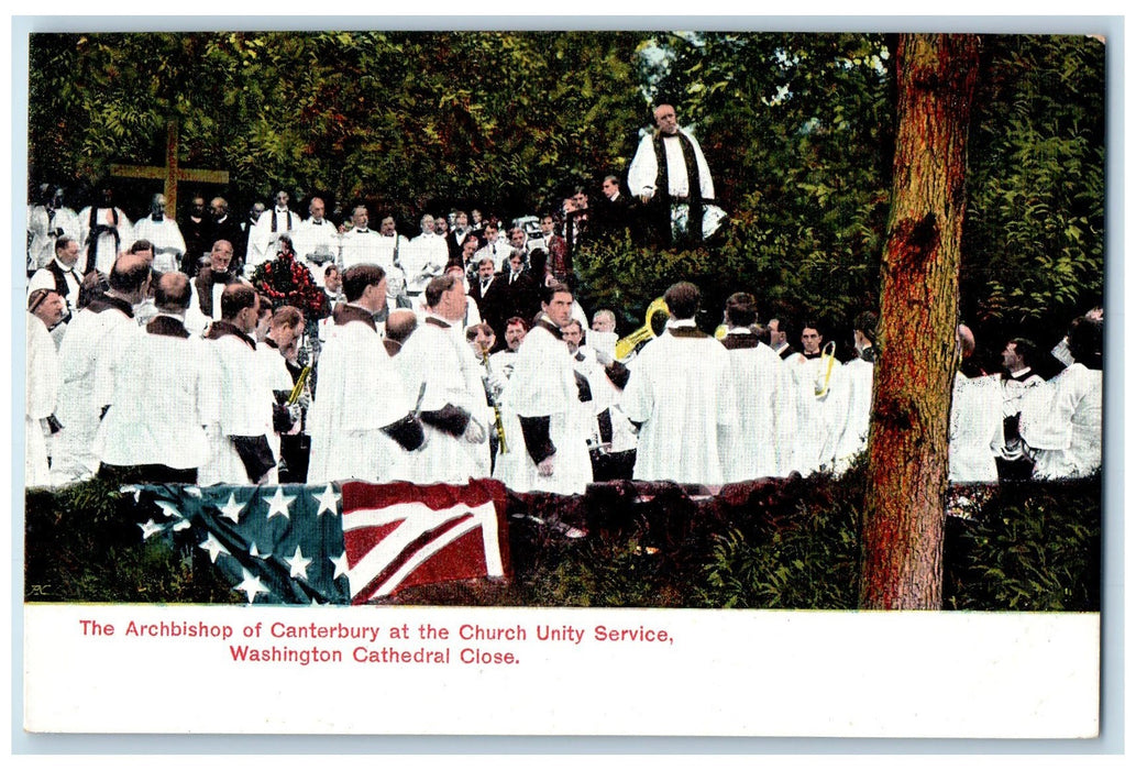 c1905 Archbishop Canterbury Church Unity Service Washington Cathedral Postcard