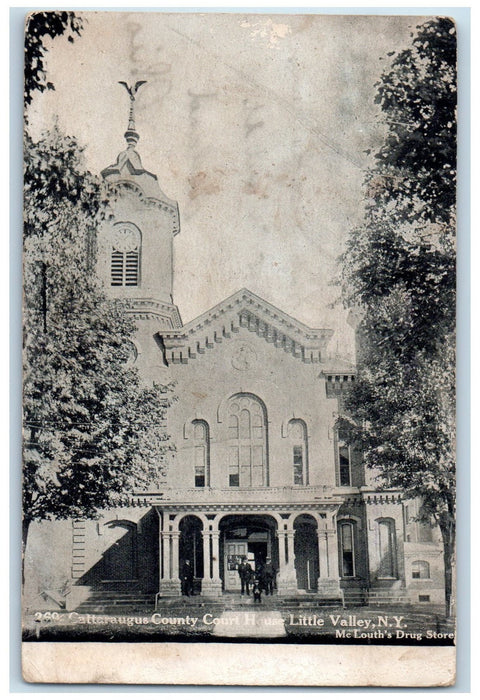 1908 Cattaraugus County Court Little House Little Valley LI Unposted Postcard