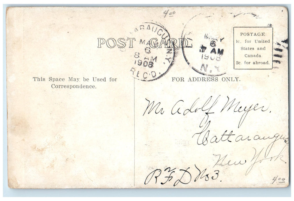 1908 Cattaraugus County Court Little House Little Valley LI Unposted Postcard