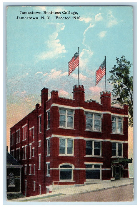 1914 Jamestown Business College Exterior Jamestown New York NY Posted Postcard