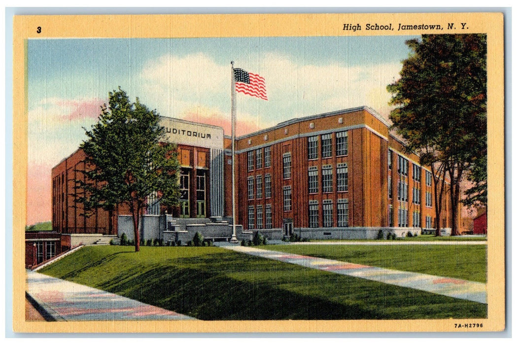 c1940's High School Jamestown Exterior Jamestown New York NY Unposted Postcard