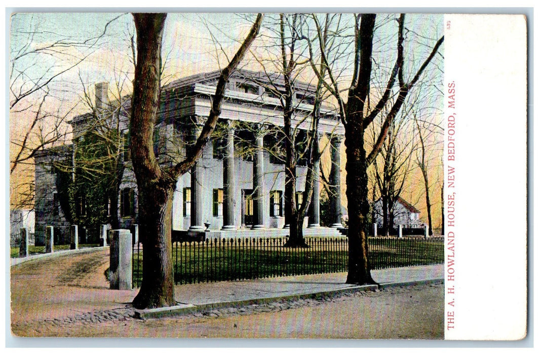 c1905 The AH Howland House Dirt Road New Bedford Massachusetts M.A. Postcard