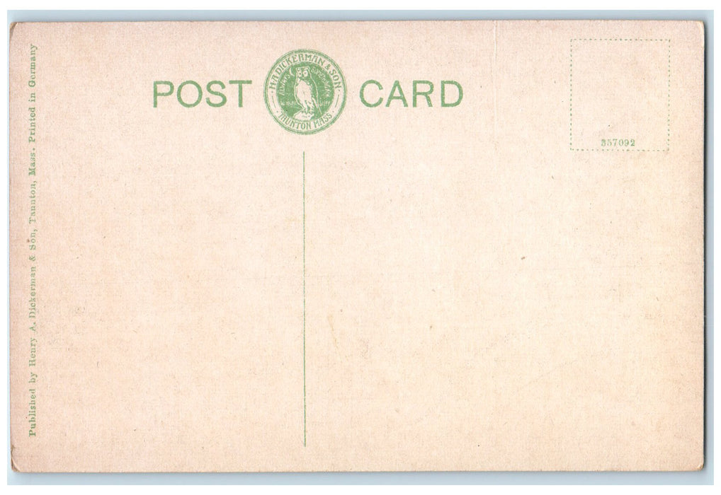 c1920 Episcopal Church Side View Dirt Road Lined Trees Woods Hole M.A. Postcard
