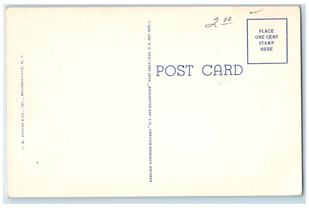 c1940's Winter At Lake Placid Club Lake Club New York NY Unposted Horse Postcard