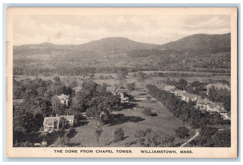 c1920 The Dome From Chapel Tower View Houses Mountain Williamstown M.A. Postcard