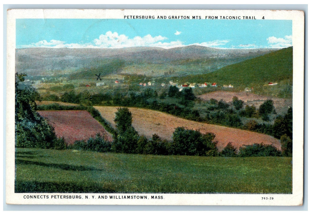 1936 Petersburg Grafton Mountain Taconic Trail Valley Williamstown M.A. Postcard