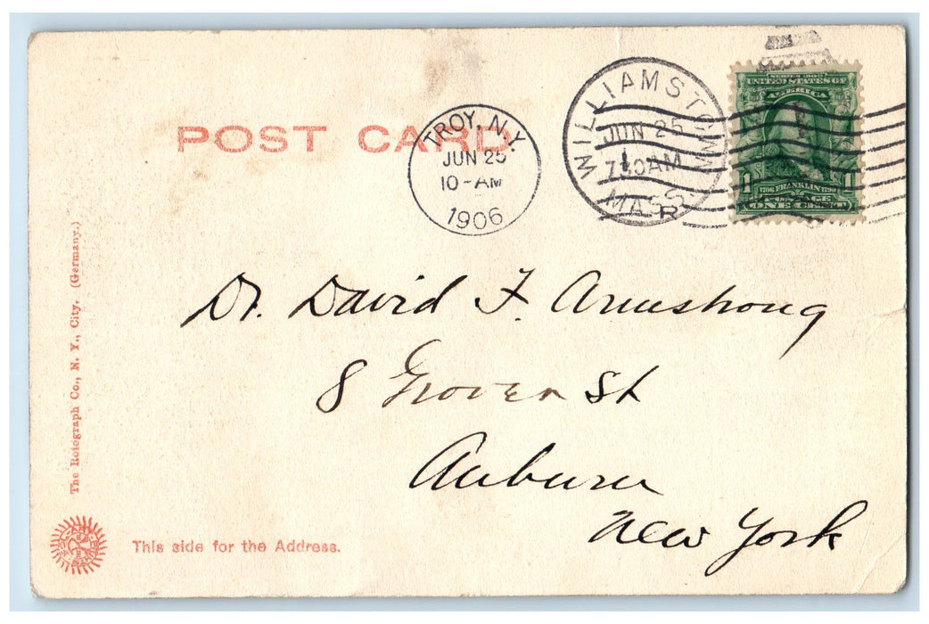 1906 Delta Kappa Epsilon Williams College School Williamstown MA Postcard
