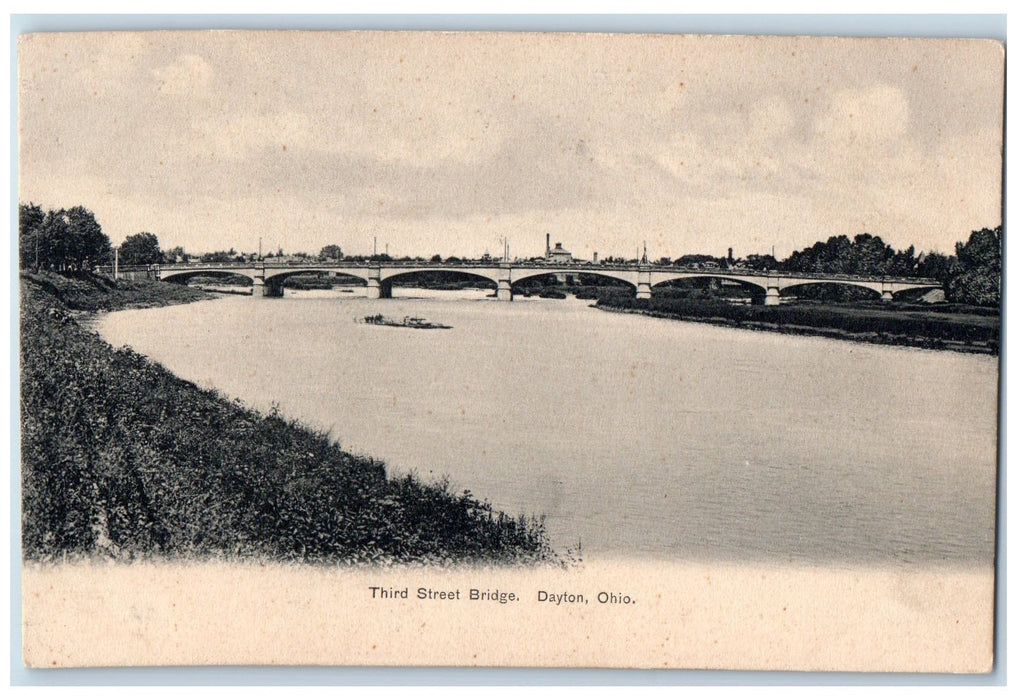 c1905 View Of Third Street Bridge Dayton Ohio OH Antique Unposted Postcard