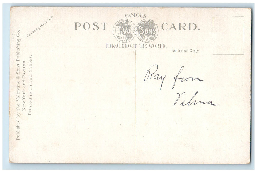 c1950's Town Hall High School Park St. Dirt Road West Springfield MA Postcard