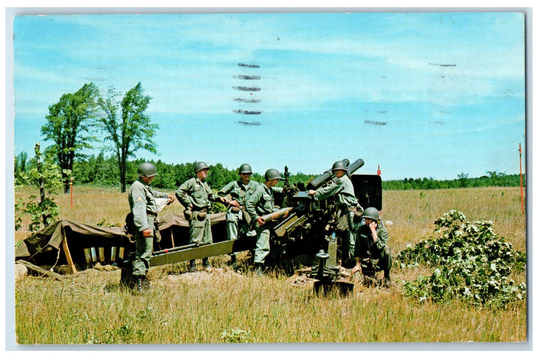 1965 National Guard Military In Action Grayling Michigan MI Vintage Postcard