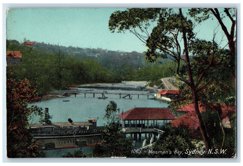 c1910's View Of Mosman's Bay New South Wales N.S.W. Sydney Australia Postcard