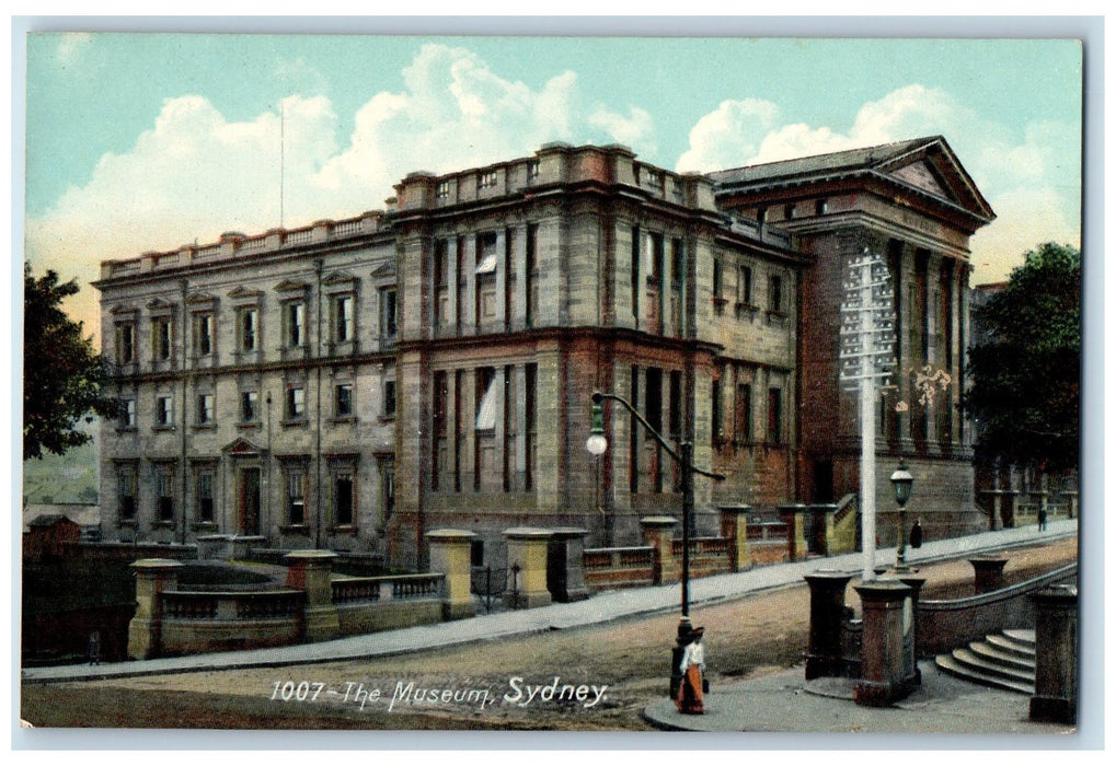 c1910's The Museum Building Exterior Scene Sydney Australia Antique Postcard