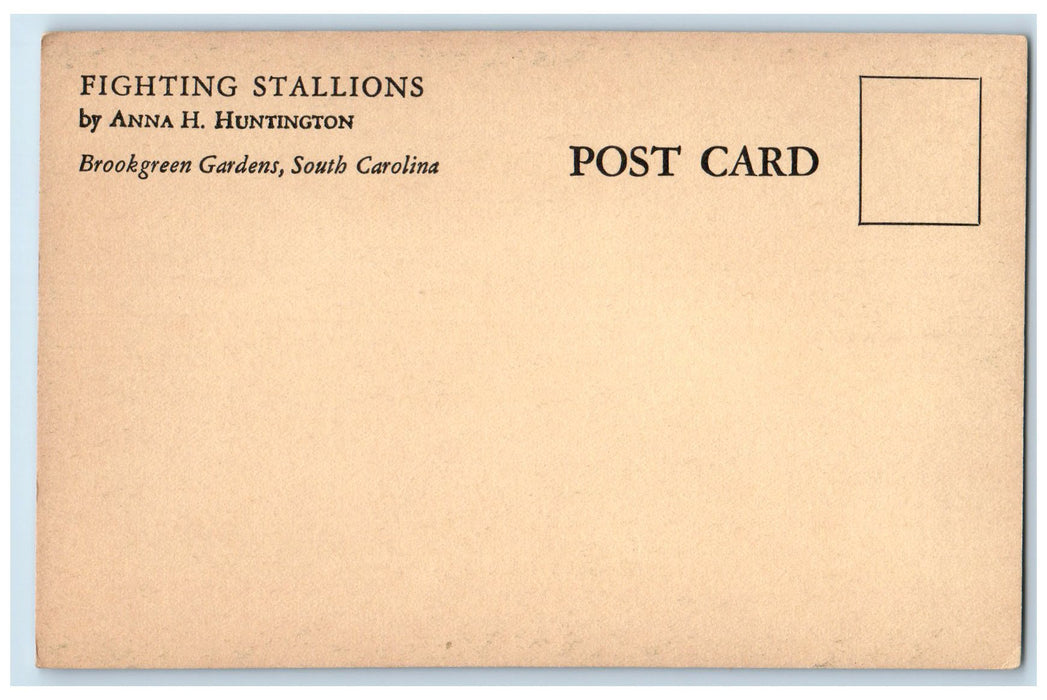 c1905 Fighting Stallions Monument Brookgreen Gardens South Carolina SC Postcard
