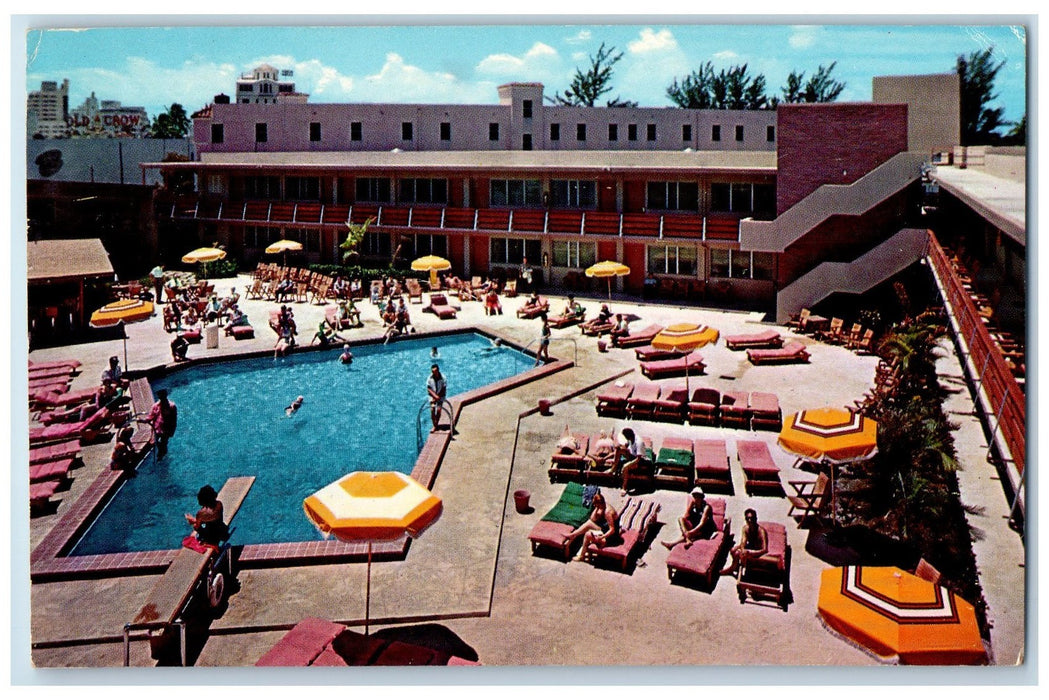 1959 Resort Motel Ankara Swimming Pool Miami Beach Florida FL Vintage Postcard