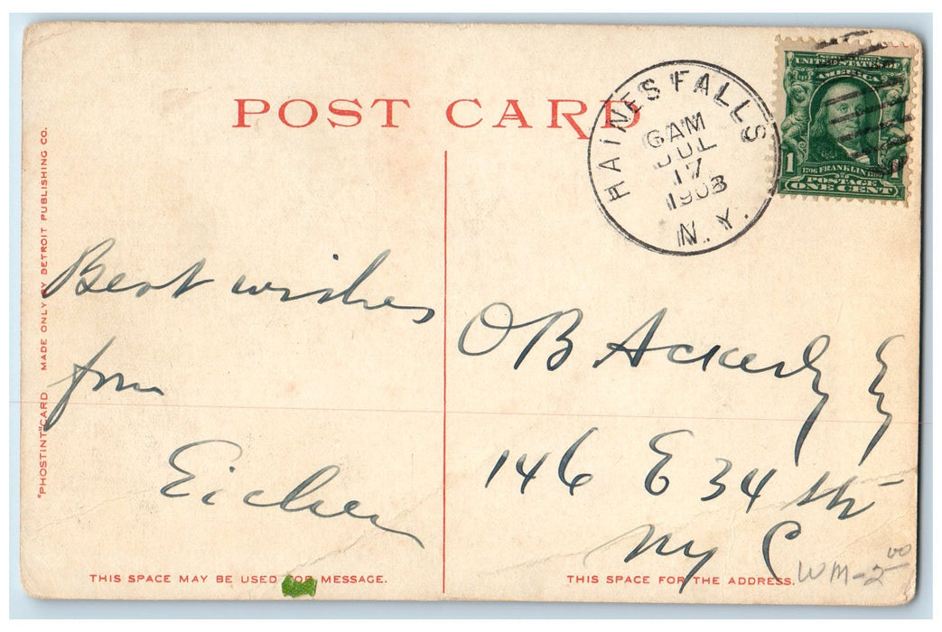 1908 Boulder Rock And Hotel Kaaterskill Catskill Mts., Haines Falls NY Postcard