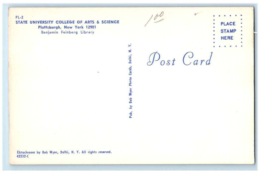 c1960's State University College Of Arts & Science Plattsburg New York Postcard