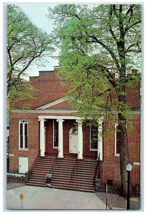1969 Christ Lutheran Church Book Statue Entrance Stairs Gettysburg PA Postcard