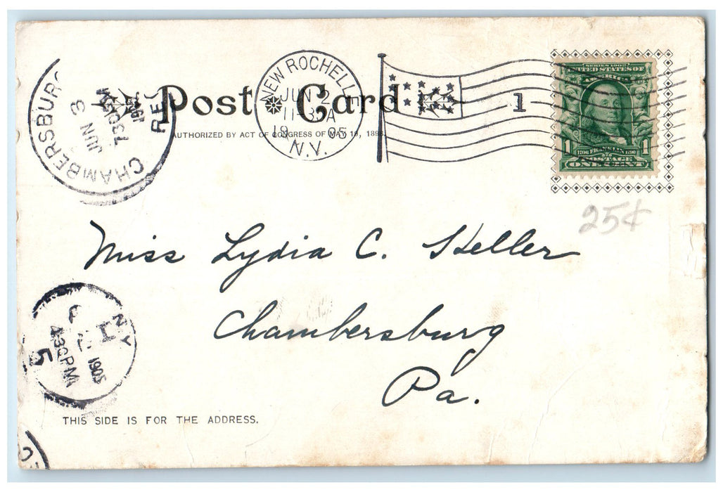 1905 Hudson Park Sailboat Lake Hills Dirt Road New Rochelle New York NY Postcard