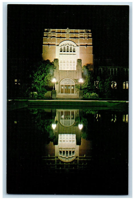 c1960's Main Entrance And Reflecting Pool Purdue Memorial Union Indiana Postcard