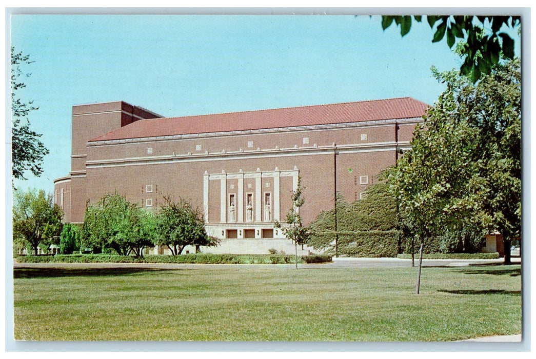 c1960's Purdue University Elliot Hall Of Music Lafayette IN Unposted Postcard