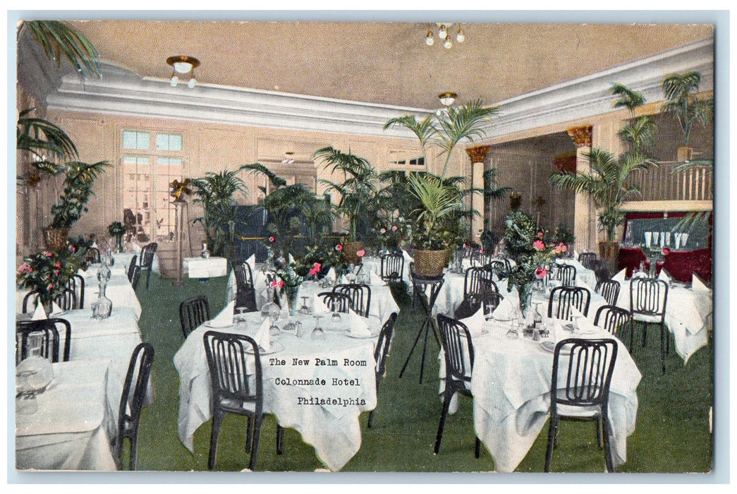 c1950's The New Palm Room Cafe Restaurant Philadelphia Pennsylvania PA Postcard