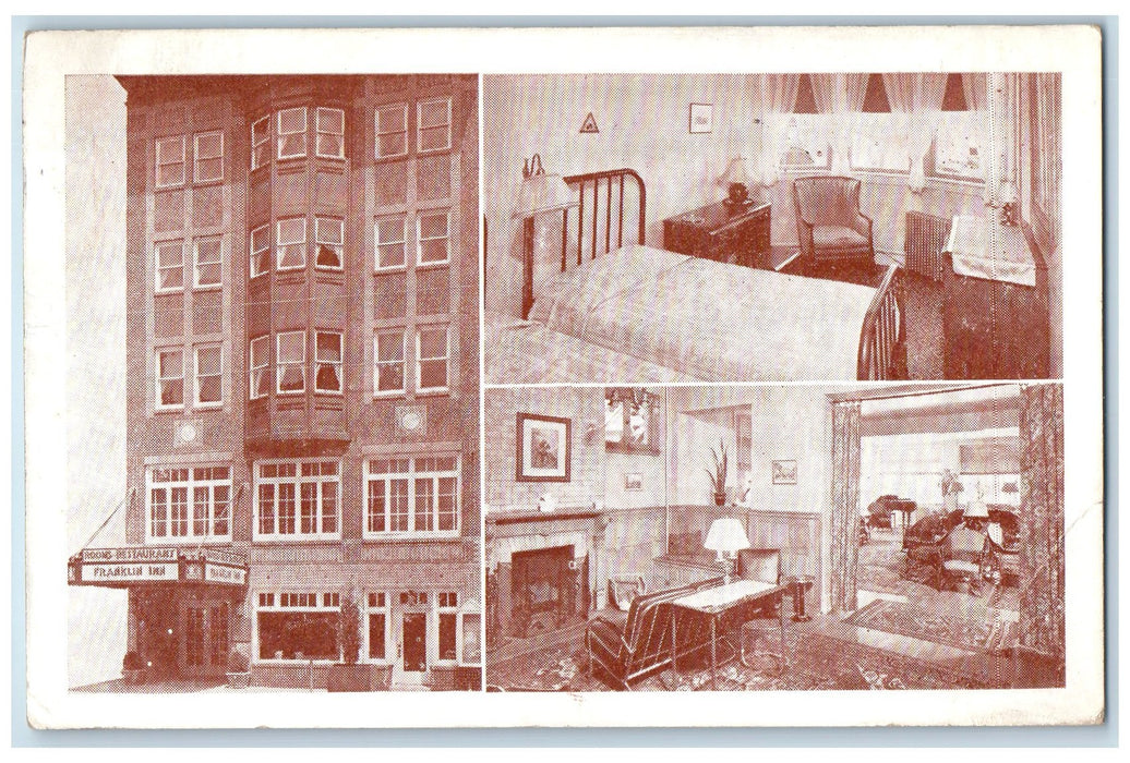 1941 The Franklin Inn Restaurant Multiple View Atlantic City NJ Postcard