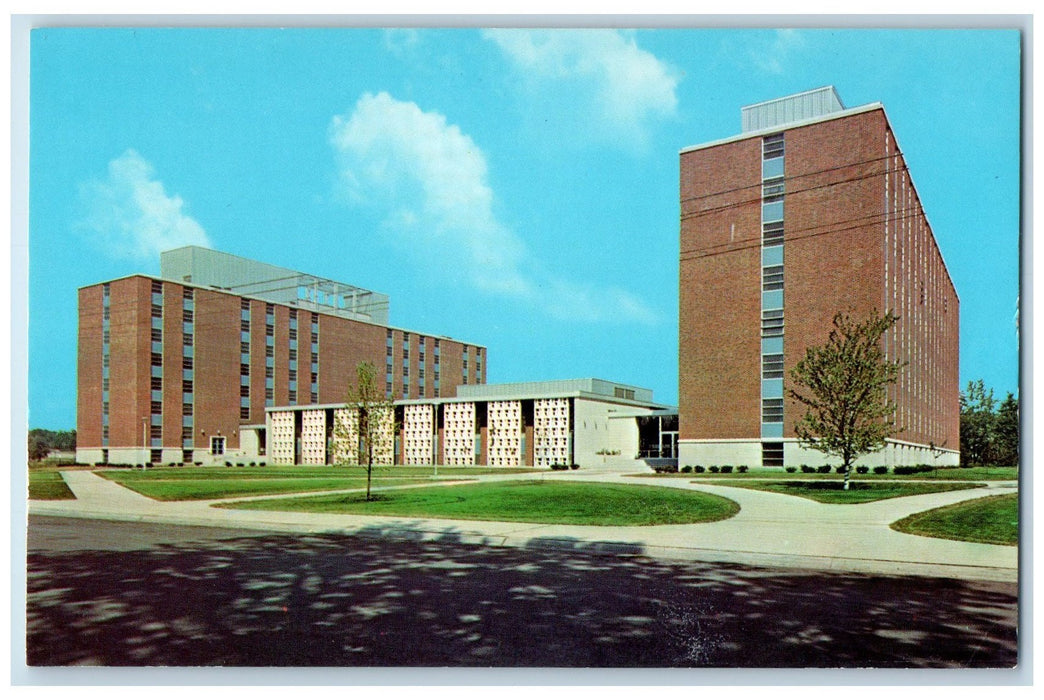 c1960s John T. McCutcheon Residence Hall Purdue University Lafayette IN Postcard