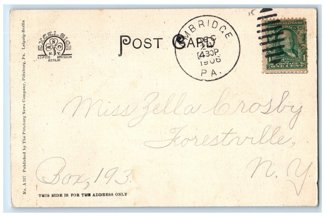 1906 Tradesman's Bank Building View Railway Wood St Pittsburg PA Postcard