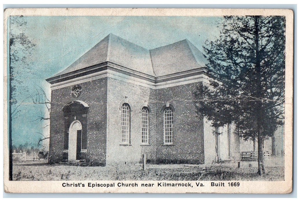 1926 Christ's Episcopal Church View Built 1669 Kilmarnock Virginia VA Postcard