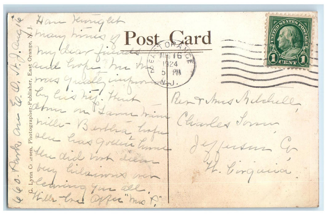 1924 Christ Church Roadside Cross Burnett East Orange New Jersey NJ Postcard
