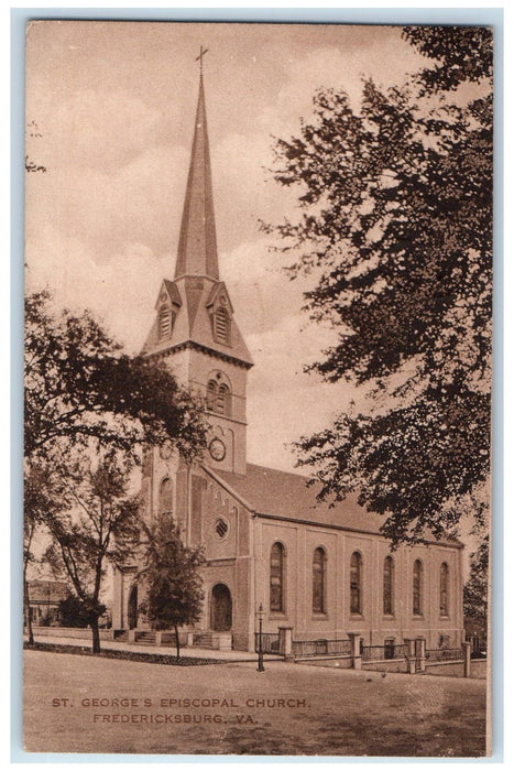 1923 St George's Episcopal Church View Cross Fredericksburg Virginia VA Postcard