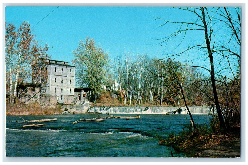 c1960s Mansfield Water Power Mill Parke County Indiana IN Unposted Mill Postcard