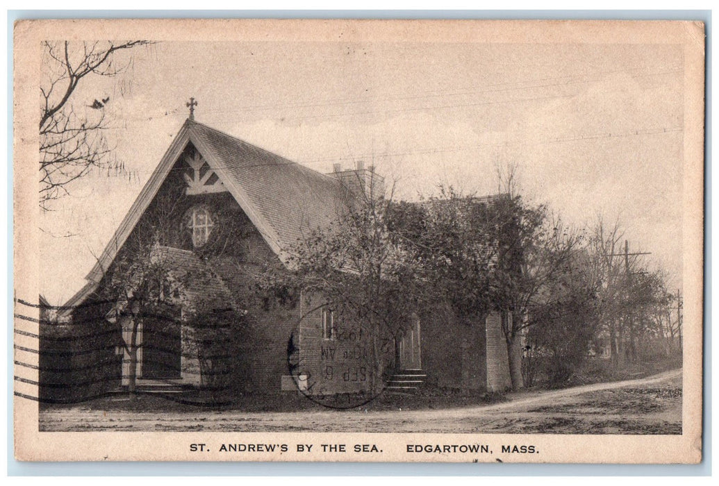 1923 St. Andrew's By The Sea Dirt Road Cross Edgartown Massachusetts MA Postcard