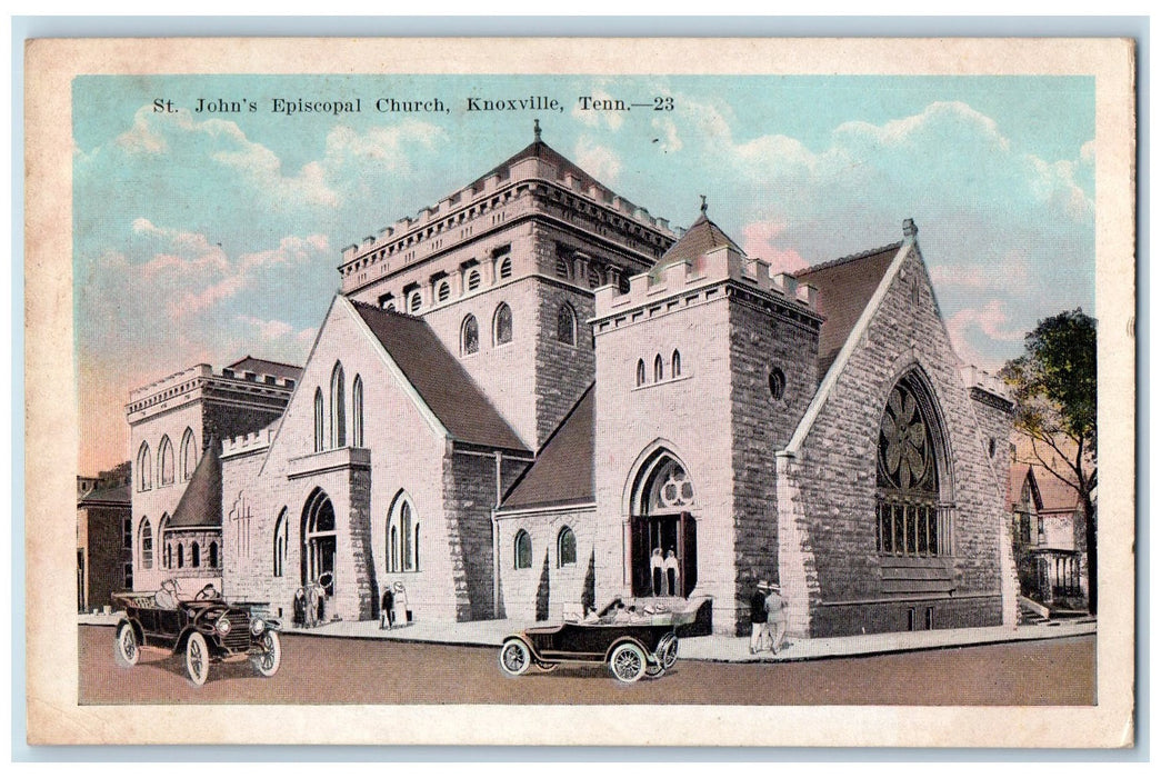 1923 St. John's Episcopal Church Classic Cars People Knoxville Tennessee TN Post