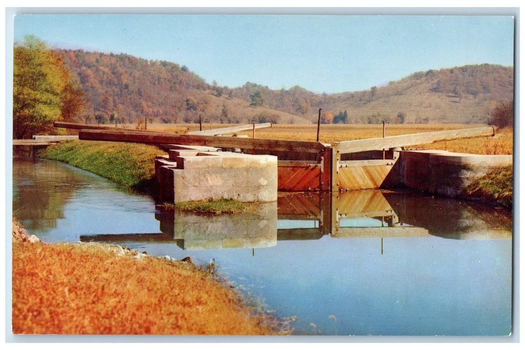 c1960s Millville Locks On Whitewater Canal Metamora Indiana IN Unposted Postcard