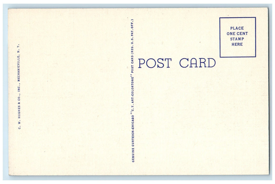 c1940 Reconstructed Central Park Casino Lake Canoe Boat Schenectady NY Postcard