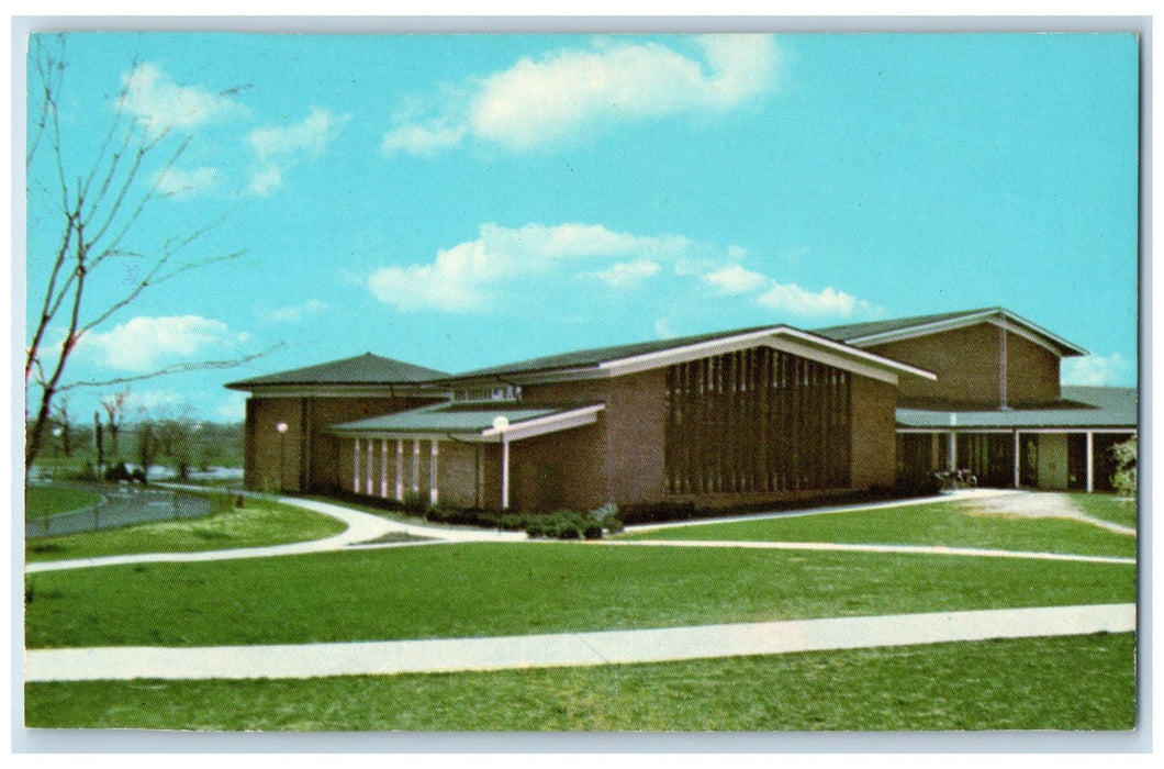 c1950's Runyan Center Earlham College Connected Path Pond Richmond IN Postcard