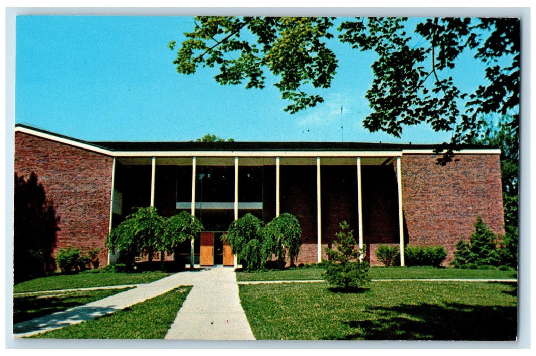 c1950's Lilly Library Earlham College Entrance Door Ground Richmond IN Postcard