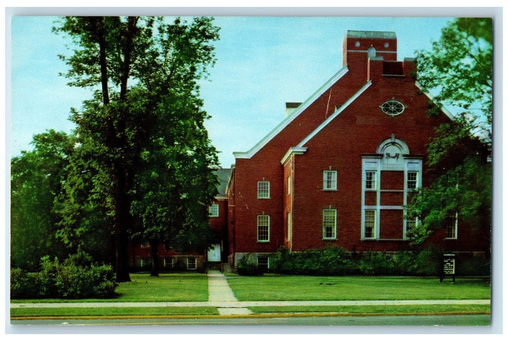 c1950's First Friend Church Roadside Ground Entrance View Richmond IN Postcard